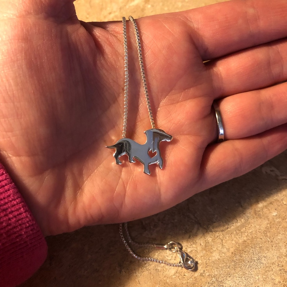 Silver Dachshund Necklace
